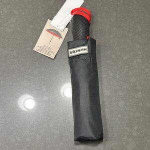 Hunter Black Umbrella with Red Handle double-sided, compact umbrella, black/red